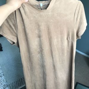 A suede , loose ,thin dress